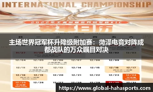 主场世界冠军杯升降级附加赛：菏泽电竞对阵成都战队的万众瞩目对决